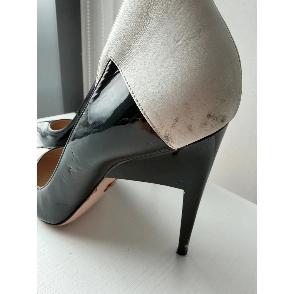 Ruthie Davis Italy Two Tone Patent Leather black & white Pumps Heels EU 39 US 8